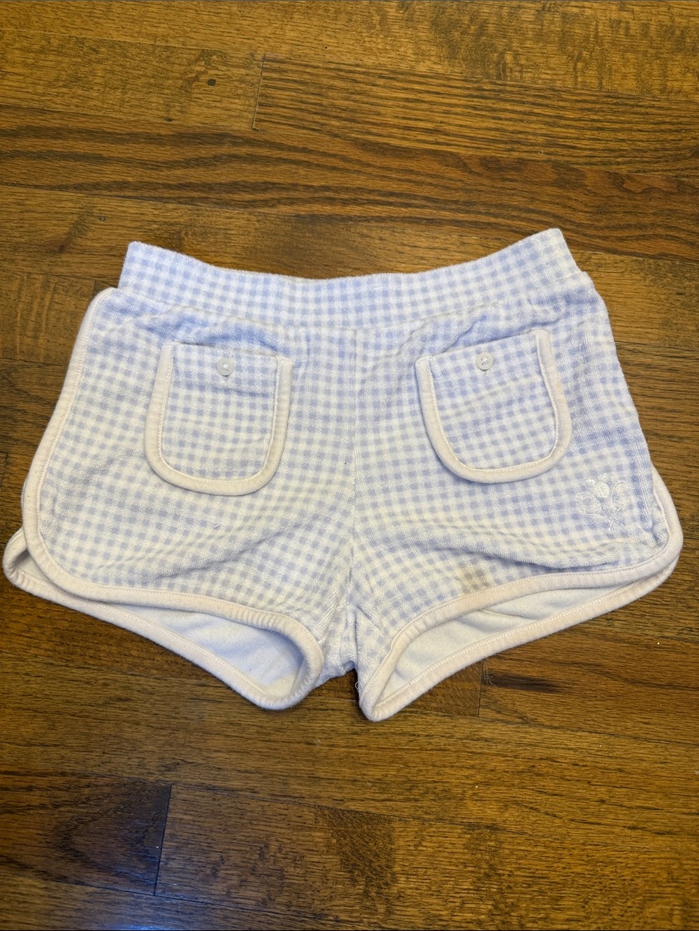 Light Blue Gingham kids Shorts with Pocket Detail